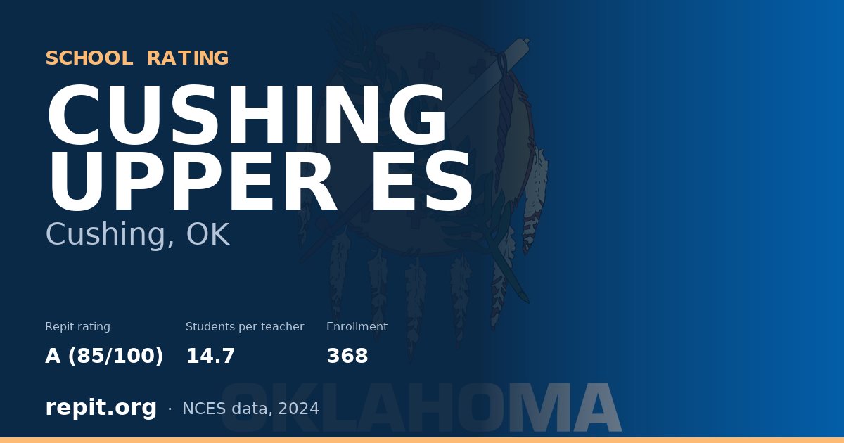 CUSHING UPPER ES, Cushing, OK — Repit school rating A (85/100)
