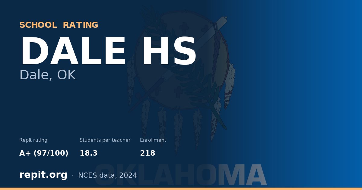 DALE HS, Dale, OK — Repit school rating A+ (97/100)