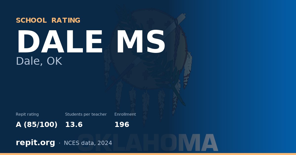 DALE MS, Dale, OK — Repit school rating A (85/100)