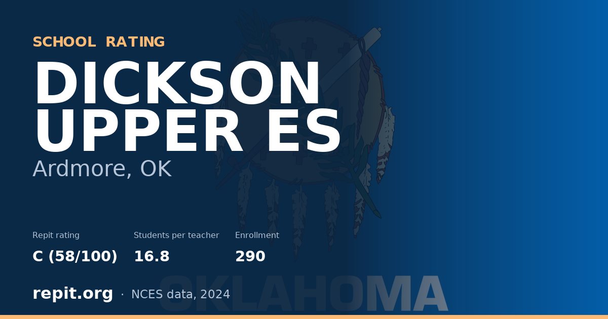DICKSON UPPER ES, Ardmore, OK — Repit school rating C (58/100)
