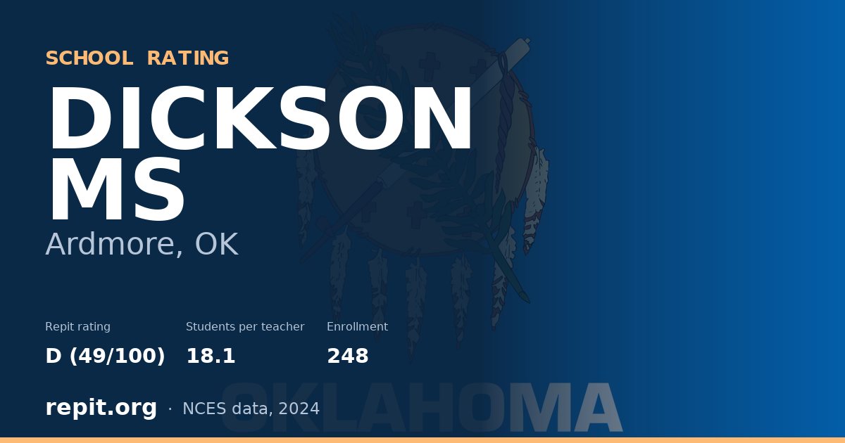 DICKSON MS, Ardmore, OK — Repit school rating D (49/100)