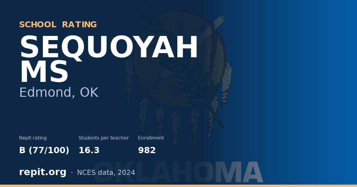 SEQUOYAH MS, Edmond, OK — Repit school rating B (77/100)