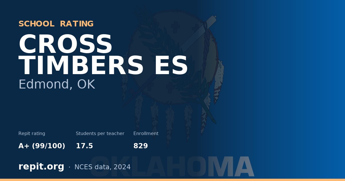 CROSS TIMBERS ES, Edmond, OK — Repit school rating A+ (99/100)