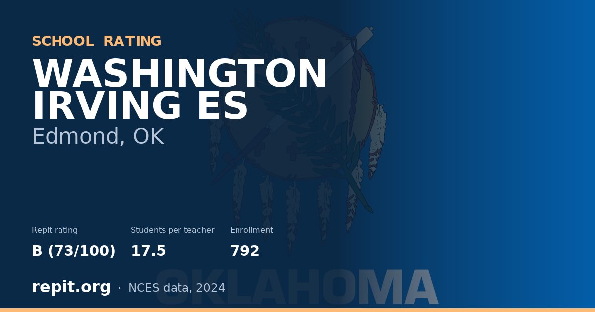WASHINGTON IRVING ES, Edmond, OK — Repit school rating B (73/100)