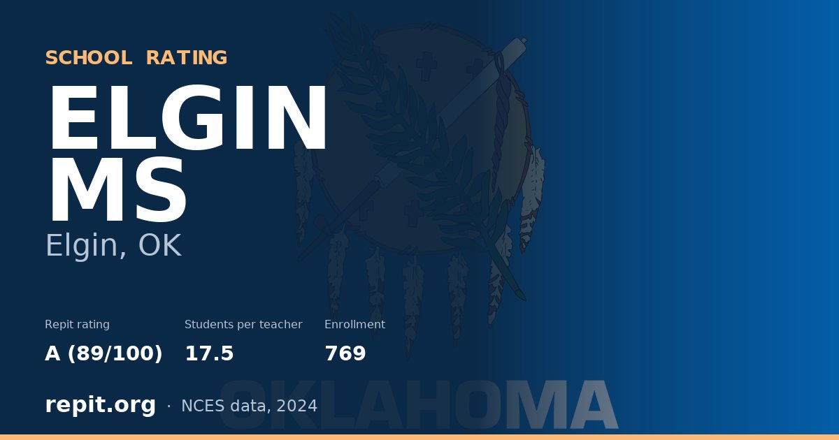 ELGIN MS, Elgin, OK — Repit school rating A (89/100)