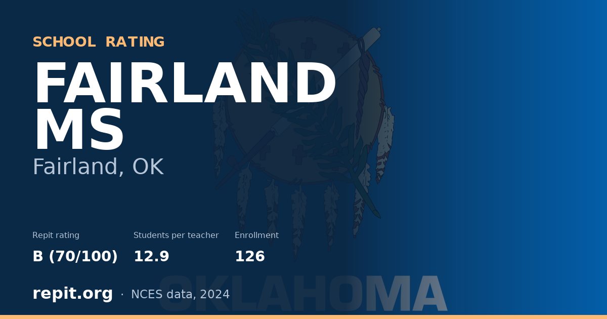 FAIRLAND MS, Fairland, OK — Repit school rating B (70/100)