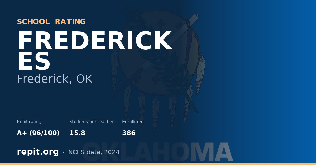 FREDERICK ES, Frederick, OK — Repit school rating A+ (96/100)