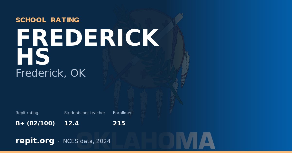 FREDERICK HS, Frederick, OK — Repit school rating B+ (82/100)