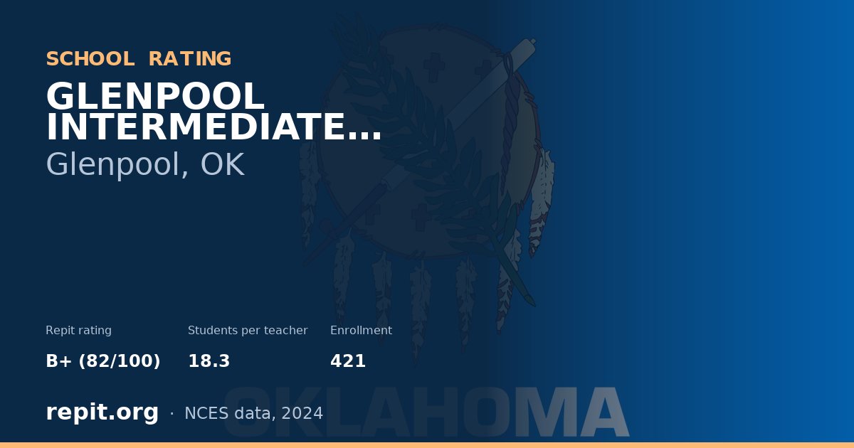 GLENPOOL INTERMEDIATE SCHOOL, Glenpool, OK — Repit school rating B+ (82/100)