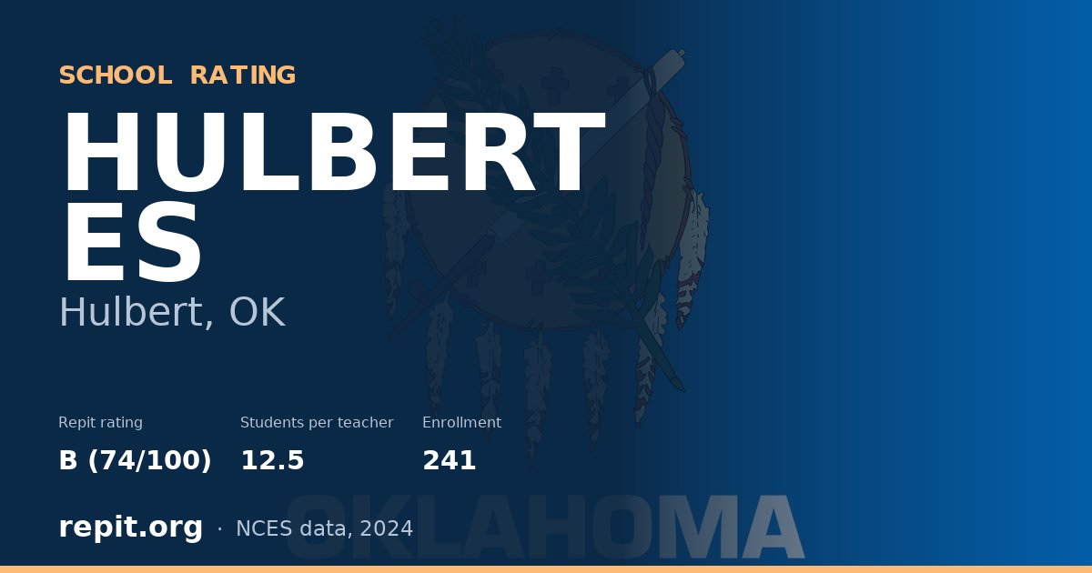 HULBERT ES, Hulbert, OK — Repit school rating B (74/100)