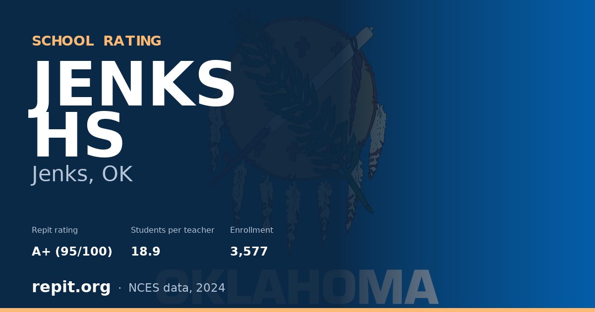 JENKS HS, Jenks, OK — Repit school rating A+ (95/100)