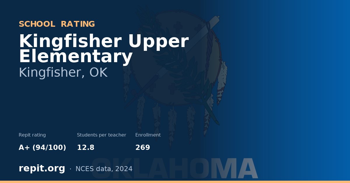 Kingfisher Upper Elementary, Kingfisher, OK — Repit school rating A+ (94/100)
