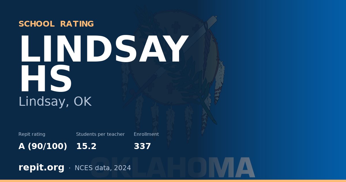 LINDSAY HS, Lindsay, OK — Repit school rating A (90/100)