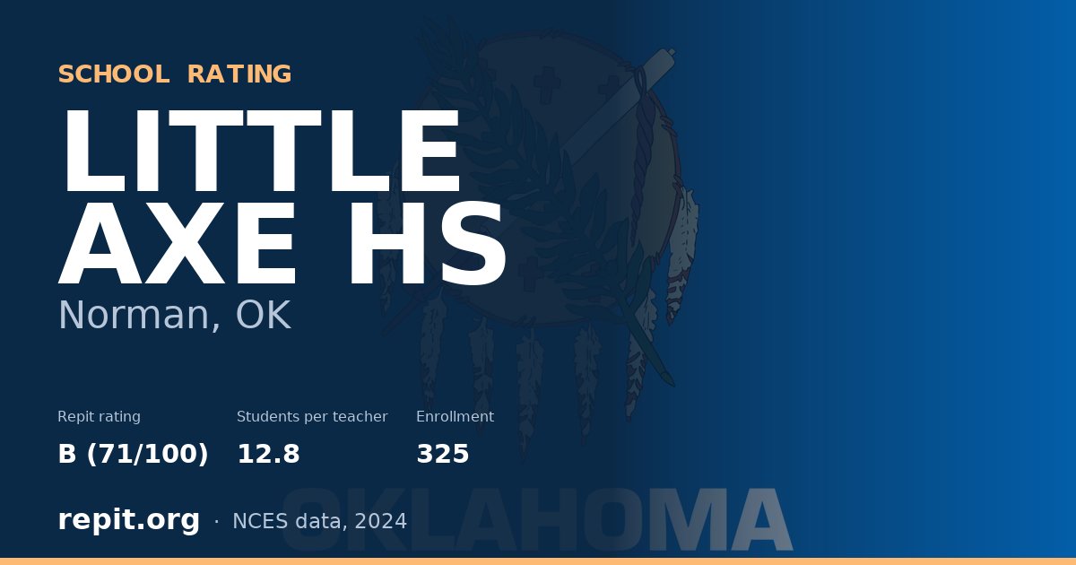 LITTLE AXE HS, Norman, OK — Repit school rating B (71/100)