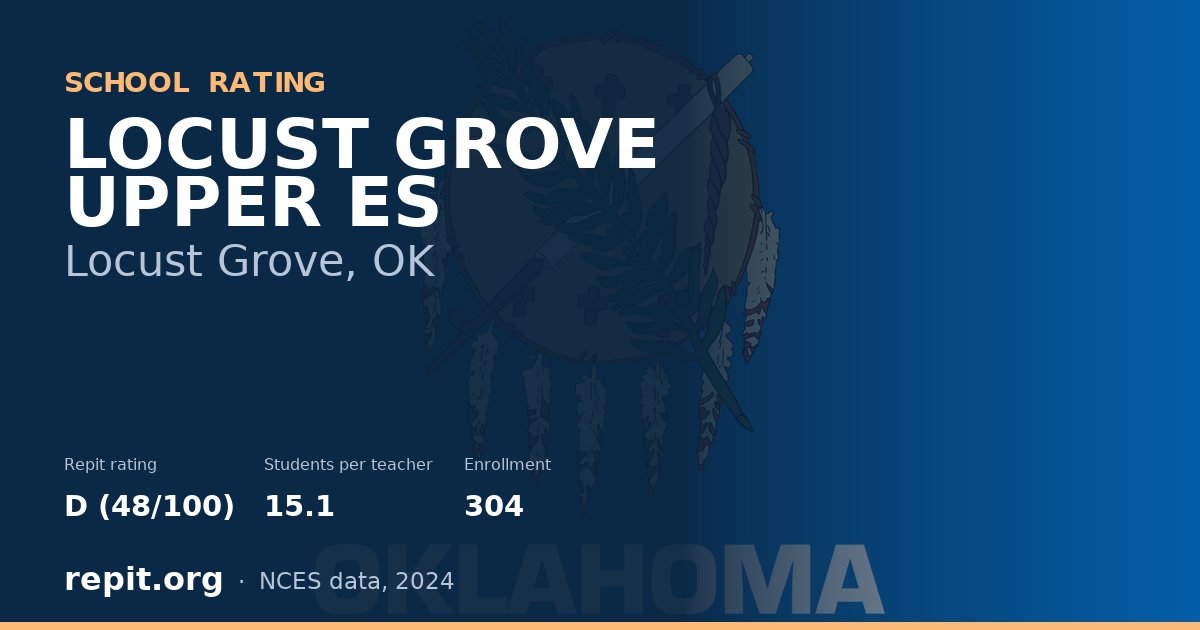 LOCUST GROVE UPPER ES, Locust Grove, OK — Repit school rating D (48/100)