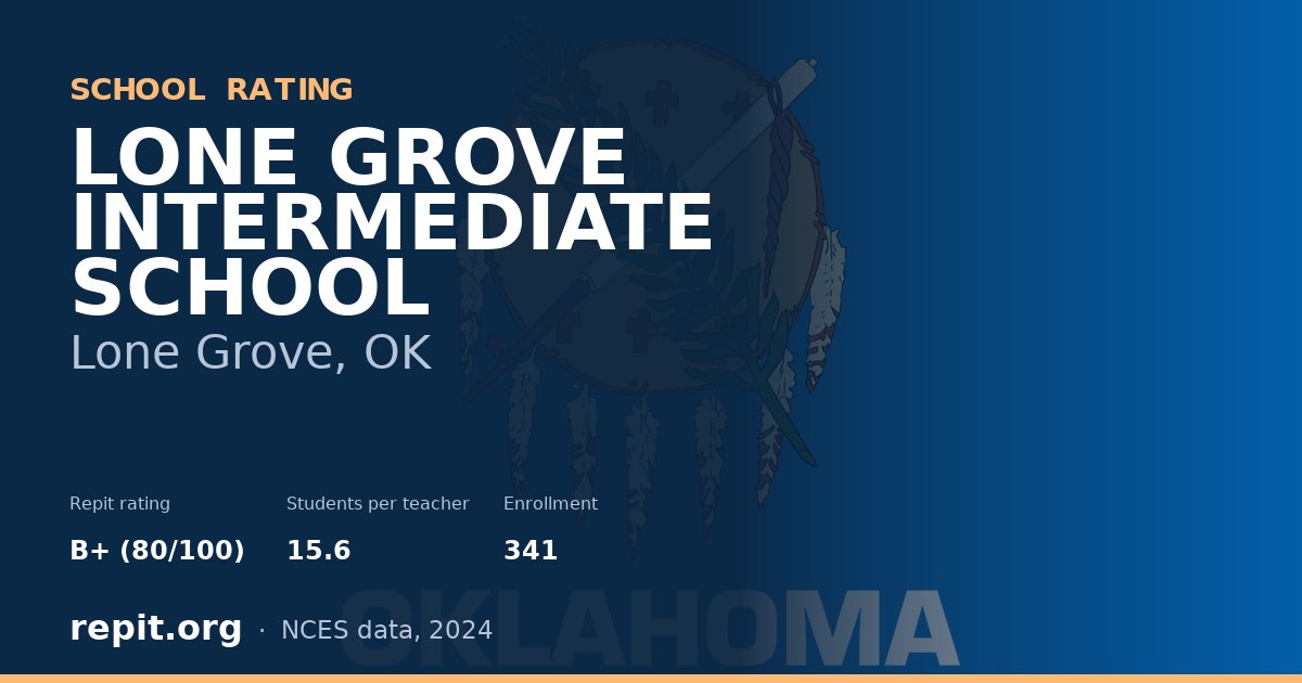 LONE GROVE INTERMEDIATE SCHOOL, Lone Grove, OK — Repit school rating B+ (80/100)