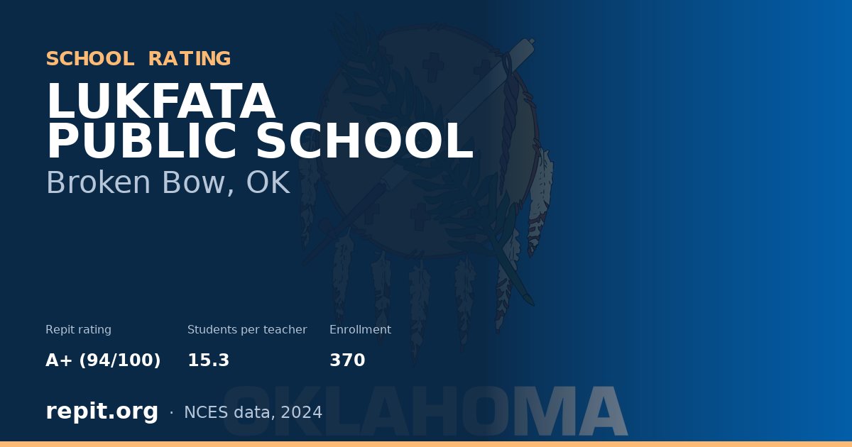 LUKFATA PUBLIC SCHOOL, Broken Bow, OK — Repit school rating A+ (94/100)