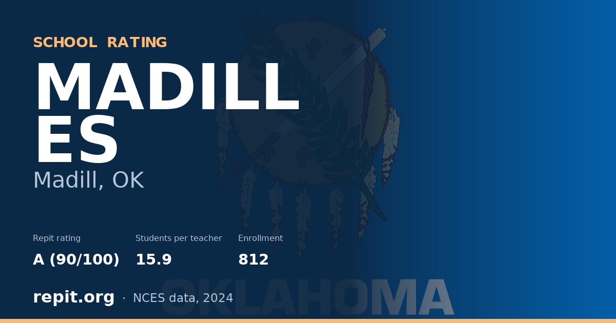 MADILL ES, Madill, OK — Repit school rating A (90/100)