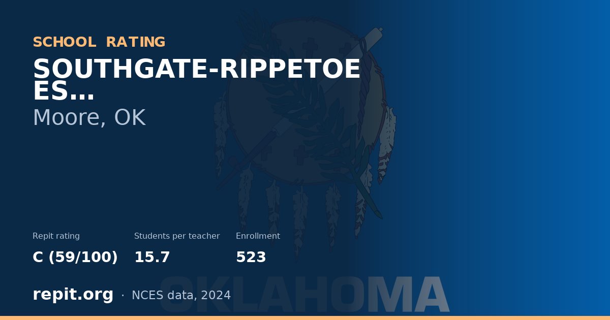 SOUTHGATE-RIPPETOE ES, Moore, OK — Repit school rating C (59/100)