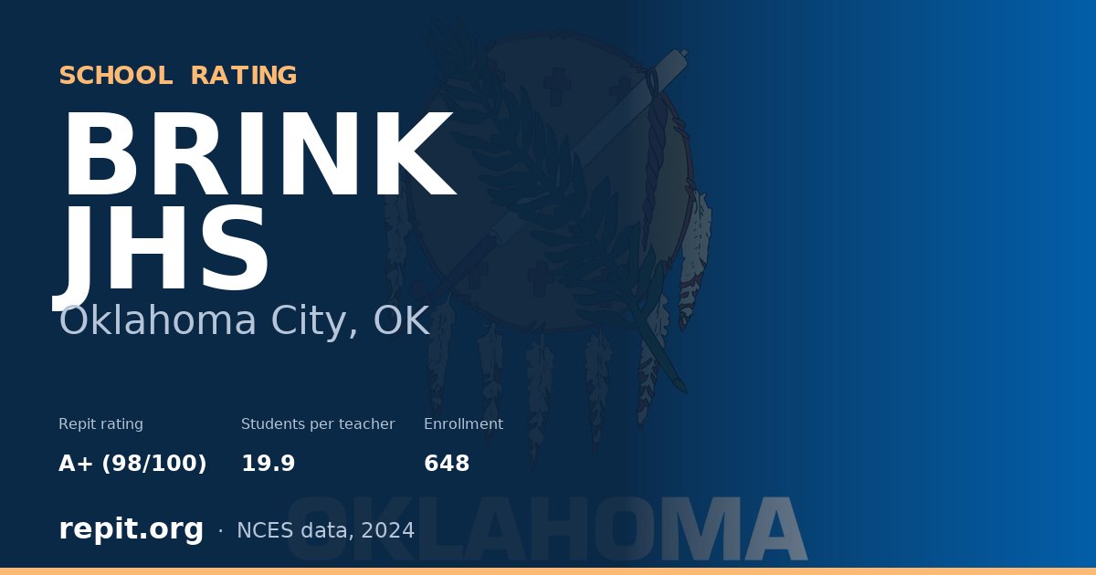 BRINK JHS, Oklahoma City, OK — Repit school rating A+ (98/100)