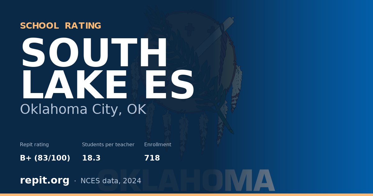 SOUTH LAKE ES, Oklahoma City, OK — Repit school rating B+ (83/100)