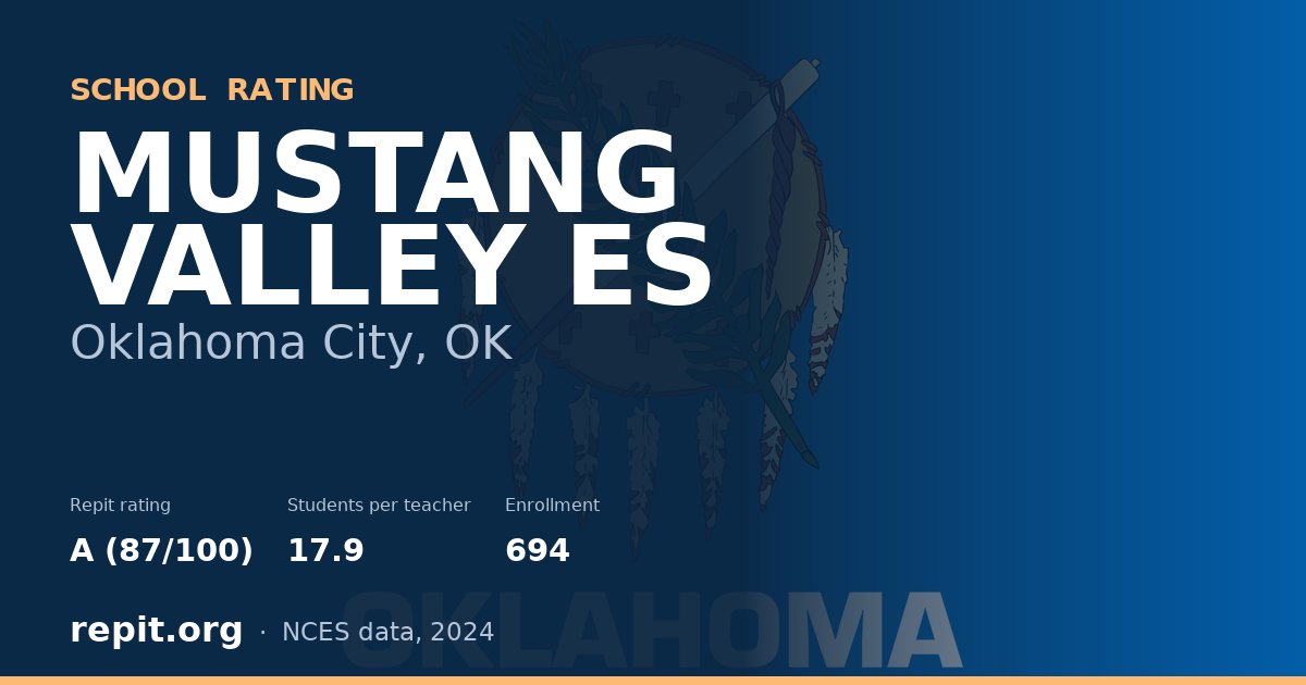MUSTANG VALLEY ES, Oklahoma City, OK — Repit school rating A (87/100)