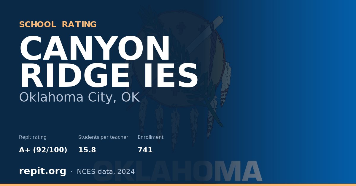 CANYON RIDGE IES, Oklahoma City, OK — Repit school rating A+ (92/100)