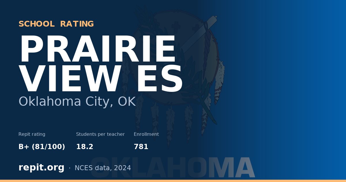 PRAIRIE VIEW ES, Oklahoma City, OK — Repit school rating B+ (81/100)