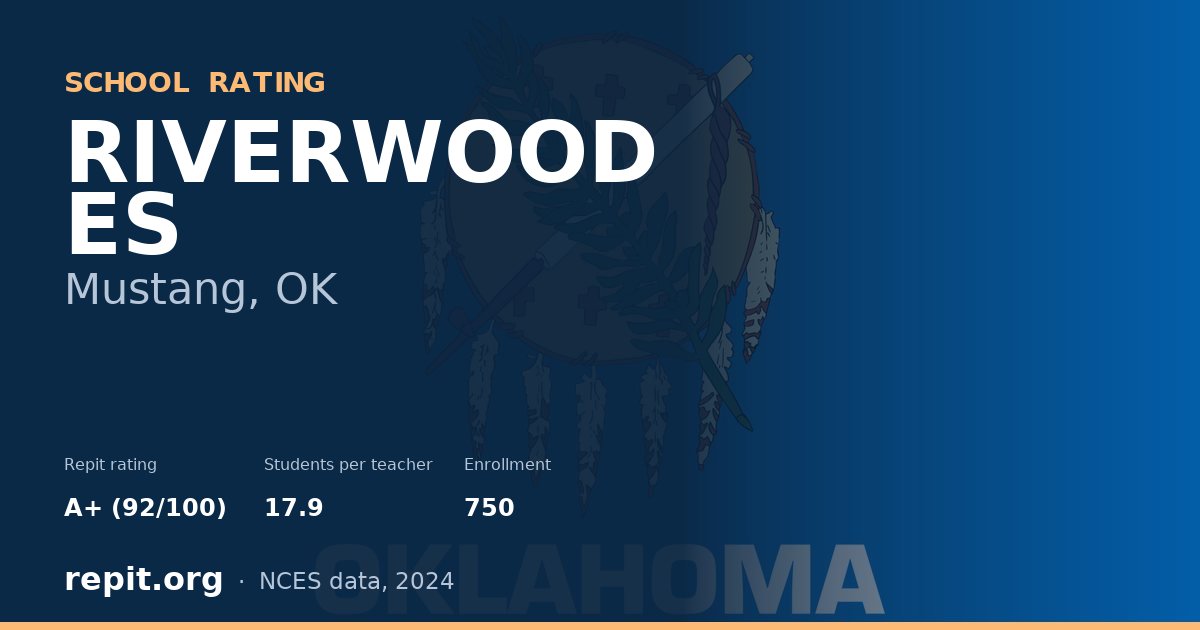 RIVERWOOD ES, Mustang, OK — Repit school rating A+ (92/100)