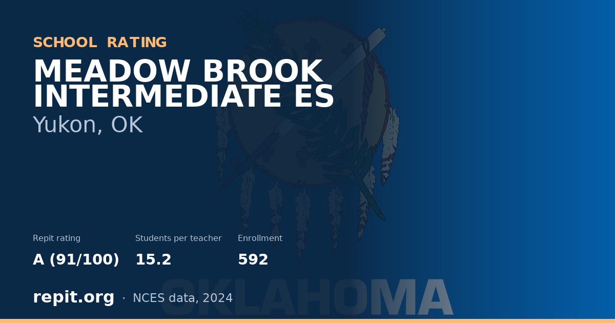 MEADOW BROOK INTERMEDIATE ES, Yukon, OK — Repit school rating A (91/100)