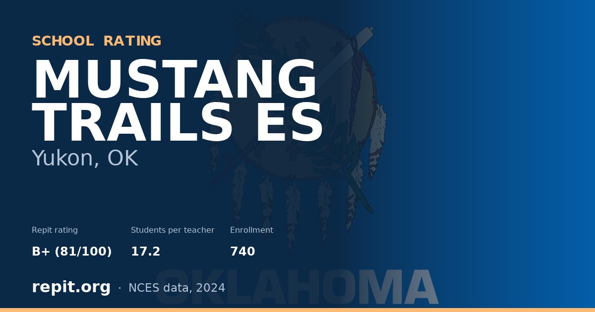 MUSTANG TRAILS ES, Yukon, OK — Repit school rating B+ (81/100)