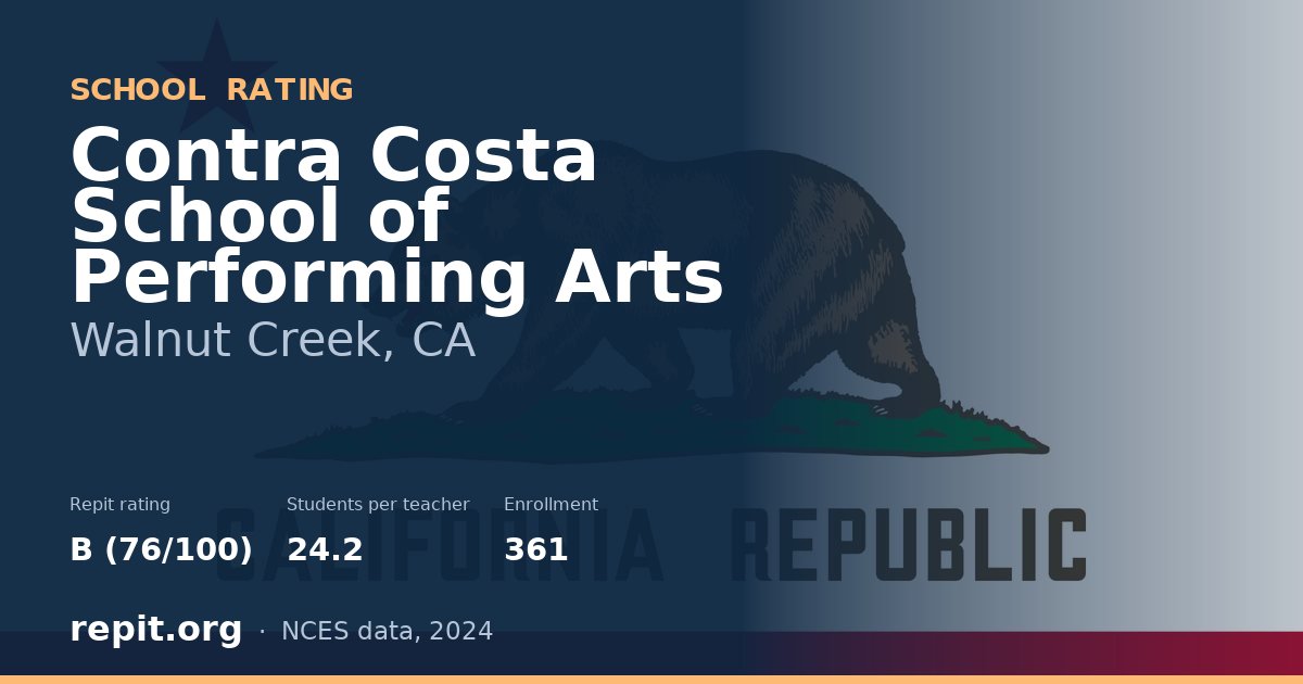 Contra Costa School of Performing Arts, Walnut Creek, CA — Repit school rating B (76/100)