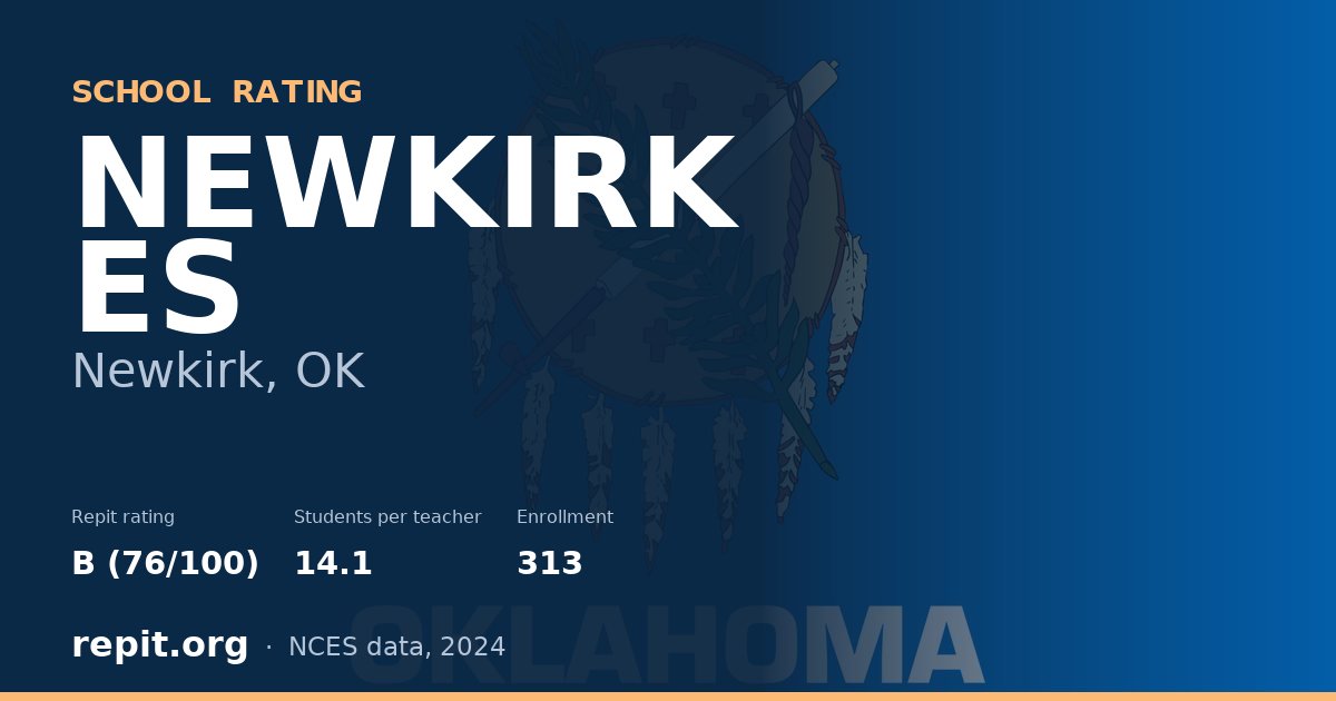 NEWKIRK ES, Newkirk, OK — Repit school rating B (76/100)