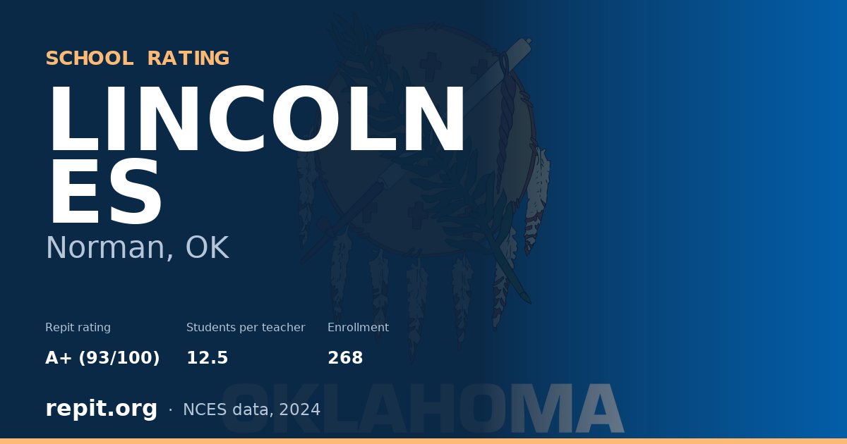 LINCOLN ES, Norman, OK — Repit school rating A+ (93/100)