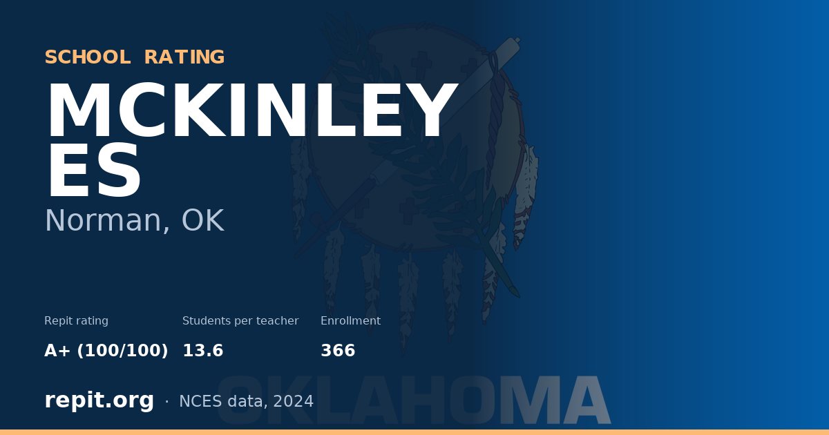 MCKINLEY ES, Norman, OK — Repit school rating A+ (100/100)