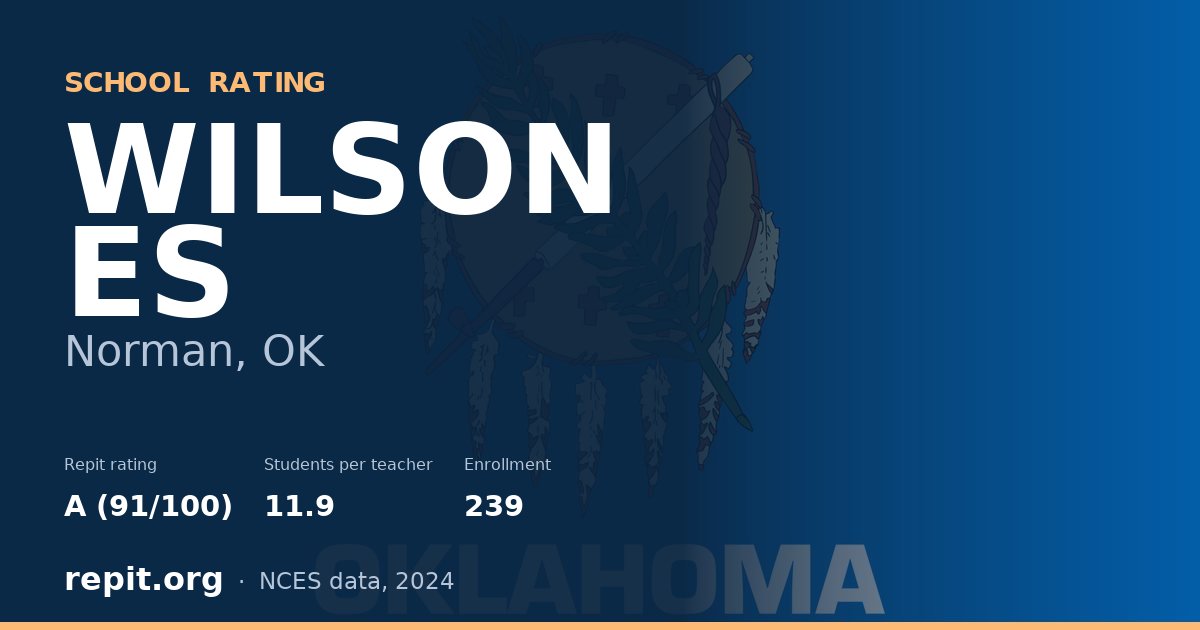 WILSON ES, Norman, OK — Repit school rating A (91/100)