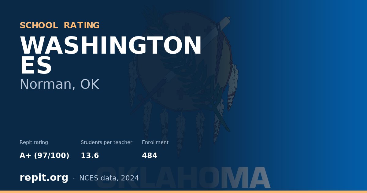 WASHINGTON ES, Norman, OK — Repit school rating A+ (97/100)