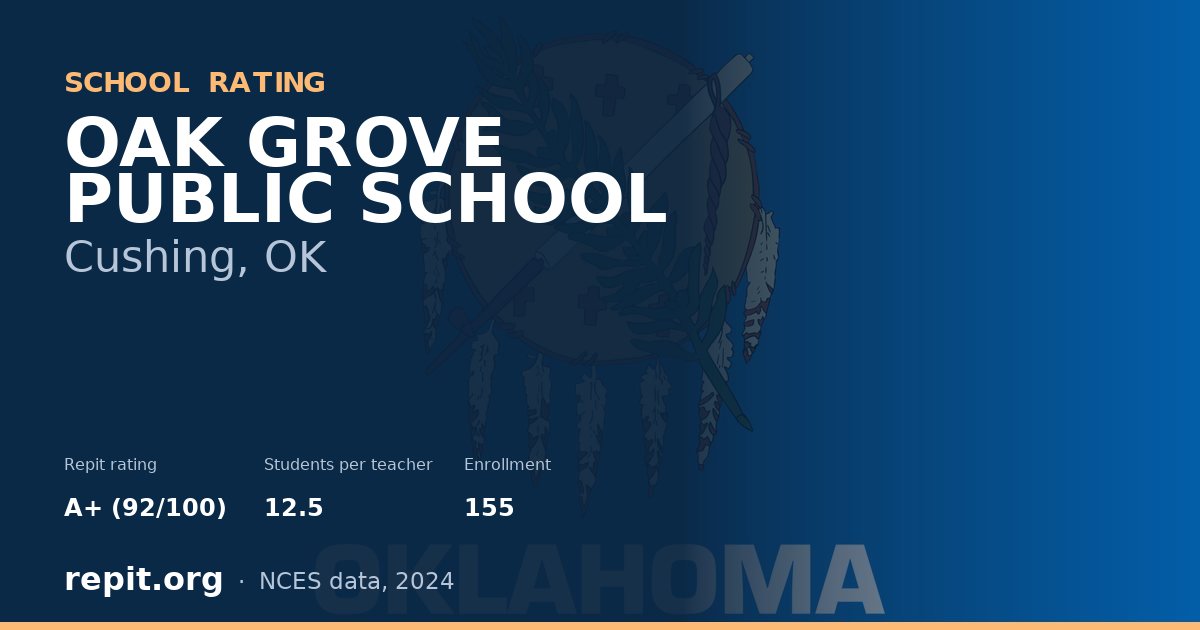 OAK GROVE PUBLIC SCHOOL, Cushing, OK — Repit school rating A+ (92/100)