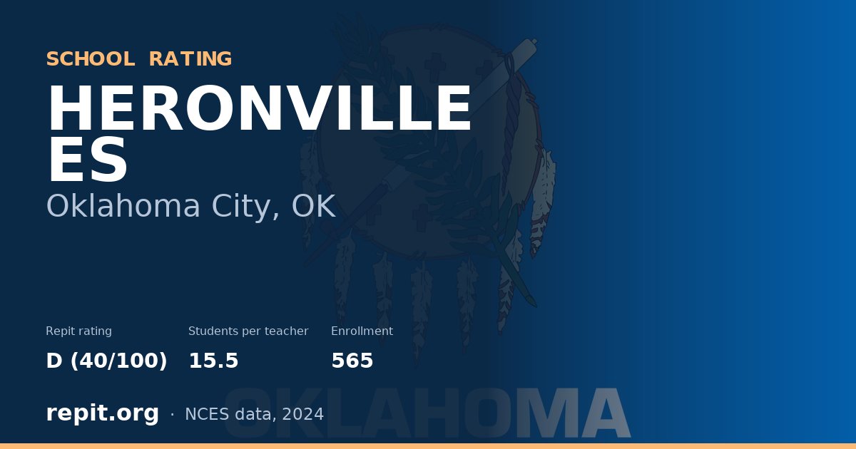 HERONVILLE ES, Oklahoma City, OK — Repit school rating D (40/100)