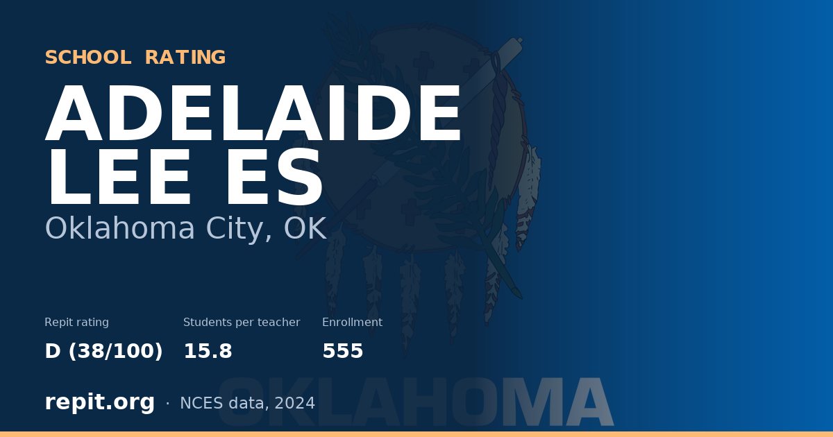 ADELAIDE LEE ES, Oklahoma City, OK — Repit school rating D (38/100)