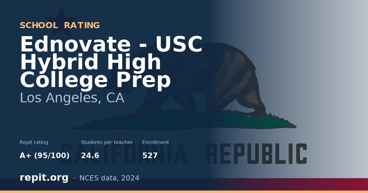 Ednovate - USC Hybrid High College Prep, Los Angeles, CA — Repit school rating A+ (95/100)
