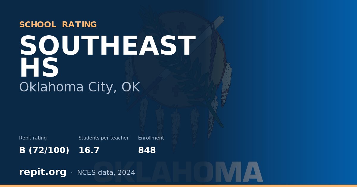 SOUTHEAST HS, Oklahoma City, OK — Repit school rating B (72/100)