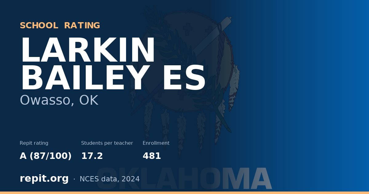 LARKIN BAILEY ES, Owasso, OK — Repit school rating A (87/100)