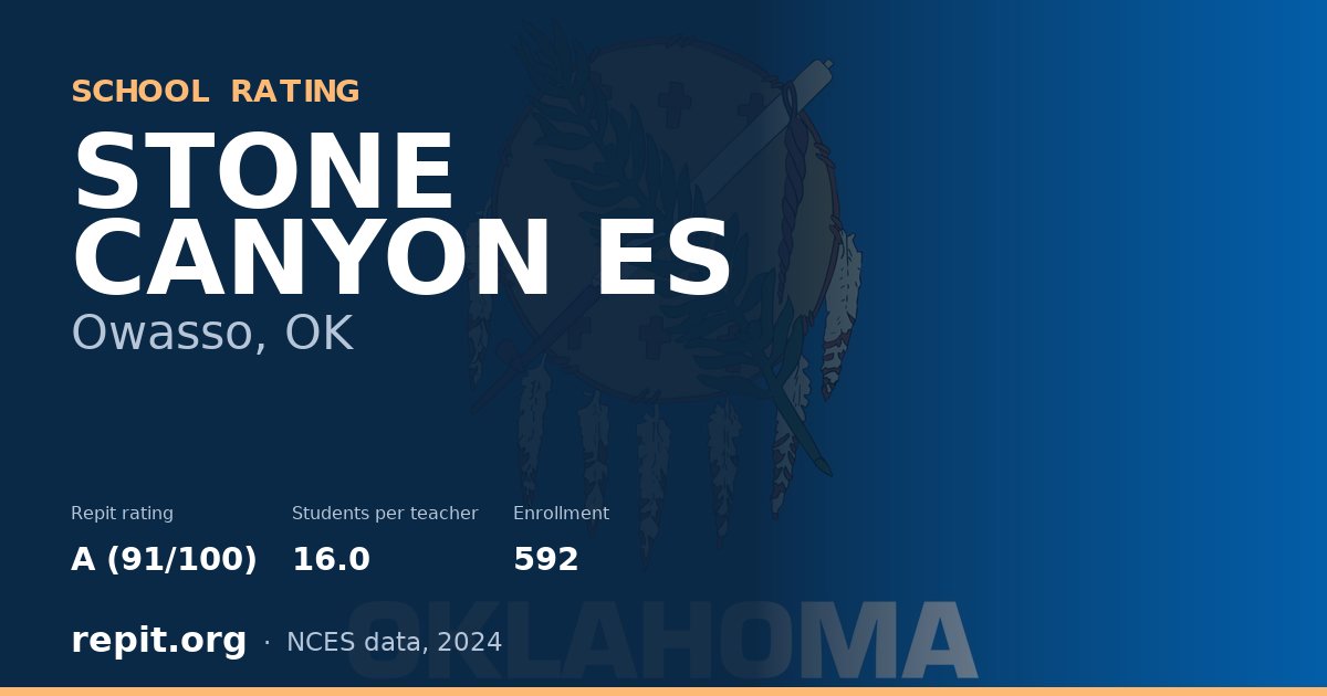 STONE CANYON ES, Owasso, OK — Repit school rating A (91/100)