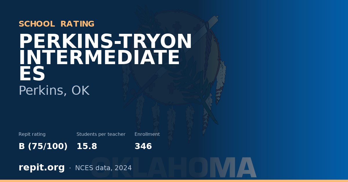 PERKINS-TRYON INTERMEDIATE ES, Perkins, OK — Repit school rating B (75/100)