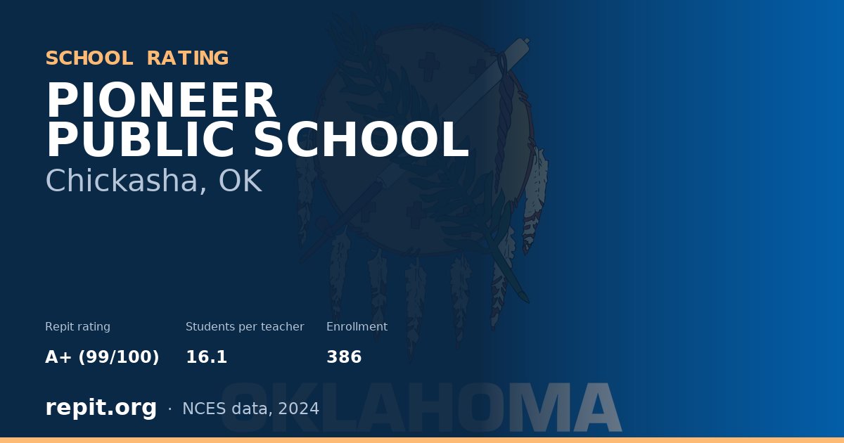 PIONEER PUBLIC SCHOOL, Chickasha, OK — Repit school rating A+ (99/100)