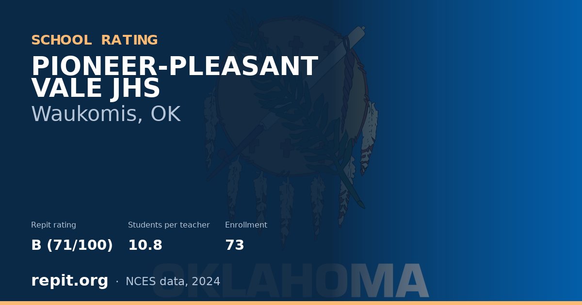 PIONEER-PLEASANT VALE JHS, Waukomis, OK — Repit school rating B (71/100)