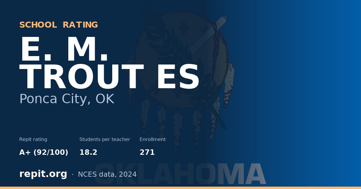 E. M. TROUT ES, Ponca City, OK — Repit school rating A+ (92/100)