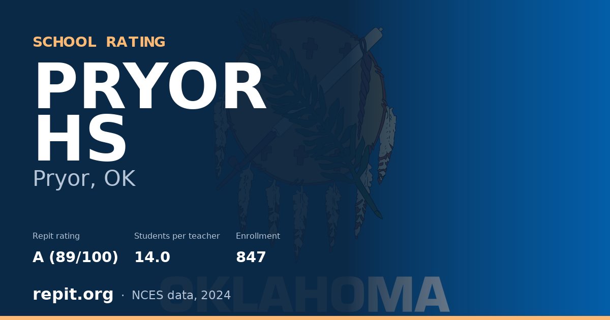 PRYOR HS, Pryor, OK — Repit school rating A (89/100)