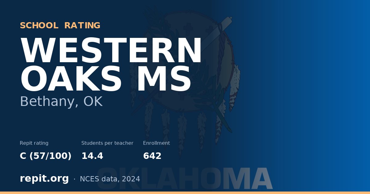 WESTERN OAKS MS, Bethany, OK — Repit school rating C (57/100)